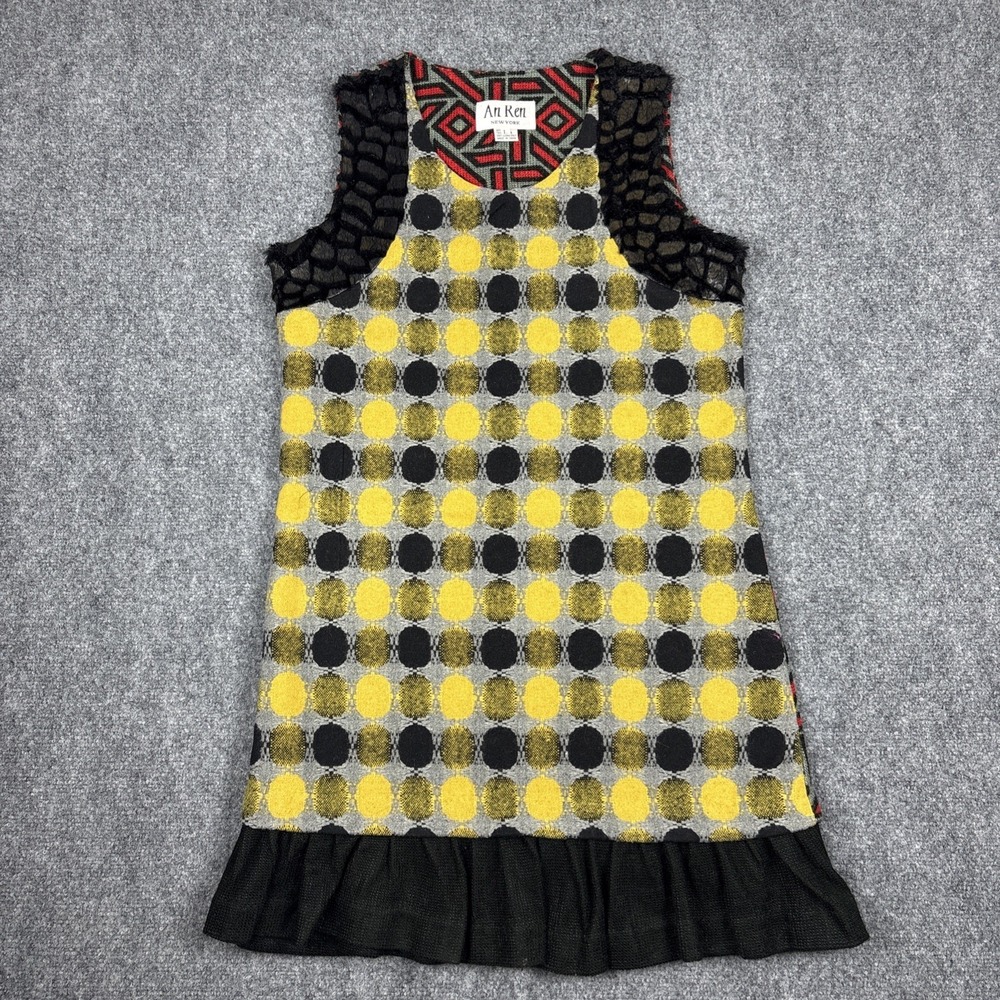 An Ren New York Wearable Art Dress Polka Dot Bubble Knit Boho Lagenlook Size L